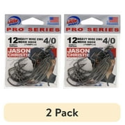 (2 pack) Lazer Sharp LPS098PG-4/0 Jason Christie Heavy Wire EWG Worm Hook, Size 4/0