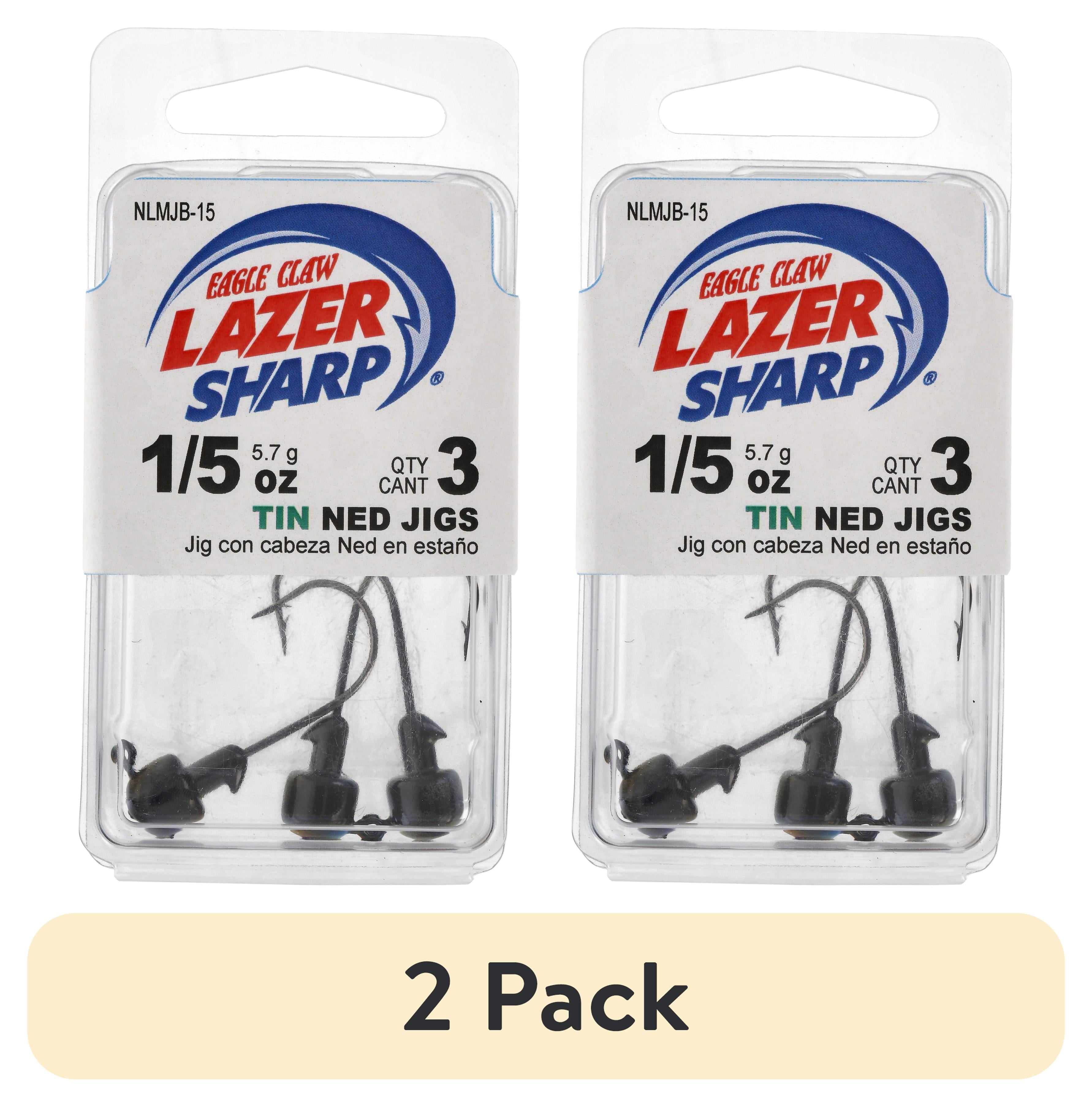 (2 pack) Lazer Sharp Tin Ned Jig Head - 3 pack - Hook size 2/0 - 1/5 oz - Black