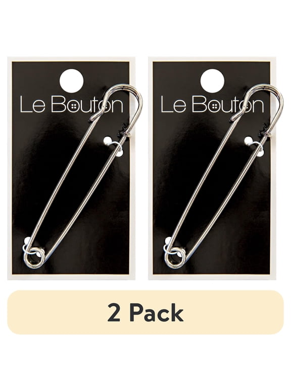 (2 pack) Le Bouton Silver 3" Kilt Pin