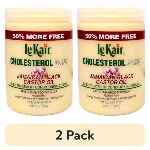 (2 pack) LeKair Cholesterol Plus + JBCO - Deep Treatment Conditioning Cream 24 Ounce