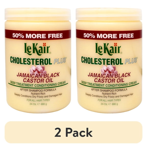 (2 pack) LeKair Cholesterol Plus + JBCO - Deep Treatment Conditioning Cream 24 Ounce