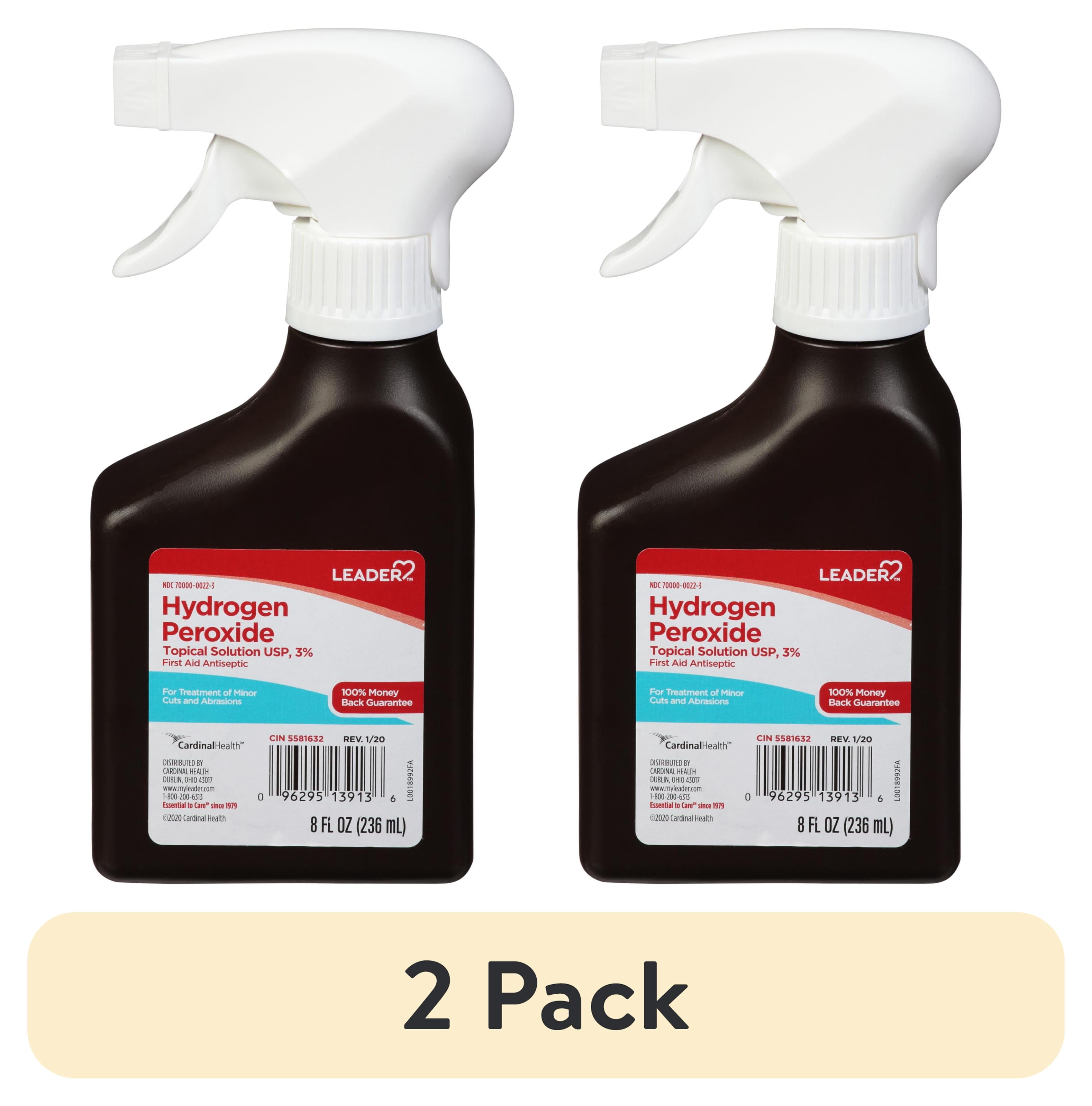 (2 pack) Leader Hydrogen Peroxide First Aid Antiseptic Topical Solution ...