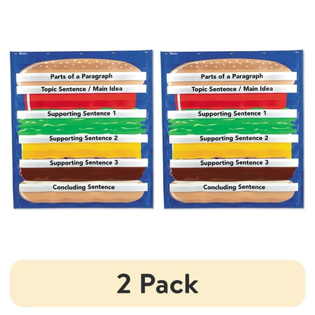 (2 pack) Learning Resources Hamburger Sequencing Pocket Chart, Sequencing Game, 34 1/2 x 38