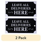 (2 pack) 'Leave All Deliveries Here' Black Plaque by Hy-Ko