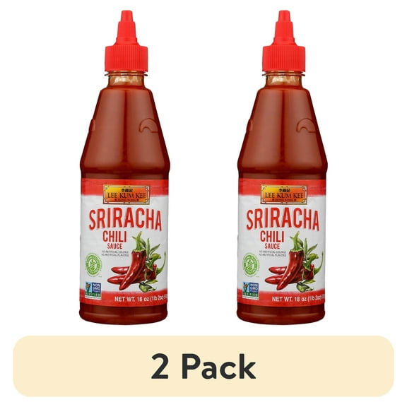 (2 pack) Lee Kum Kee Sriracha Chili Sauce 18 Oz - No Preservatives, Non-GMO, Gluten Free