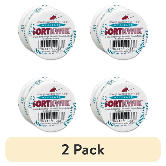 (2 pack) Lee Sortkwik Fingertip Moistener, 3/8 oz, 4 Sets of 3 Packs (S10053)