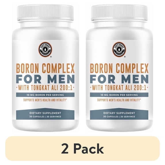 (2 pack) Left Coast Performance Boron Supplement with Tongkat Ali Dietary Supplements for Men, 30 Count
