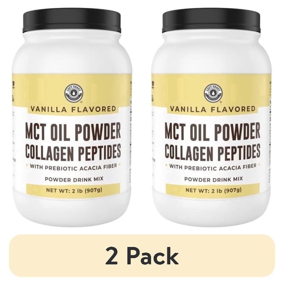(2 pack) Left Coast Performance Vanilla Keto MCT Oil Powder with Collagen Peptides & Acacia Fiber, Non-GMO, 0g Net Carbs, 32 oz