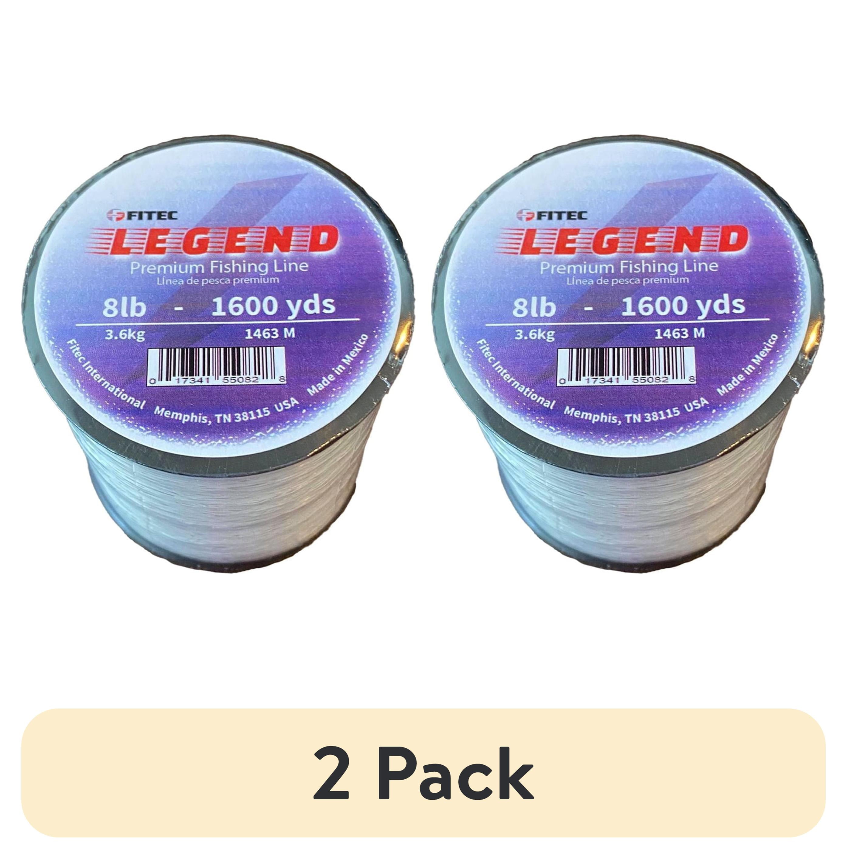 (2 pack) Legend 8 lb. Monofilament Premium Fishing Line, Clear, 1600 yd.