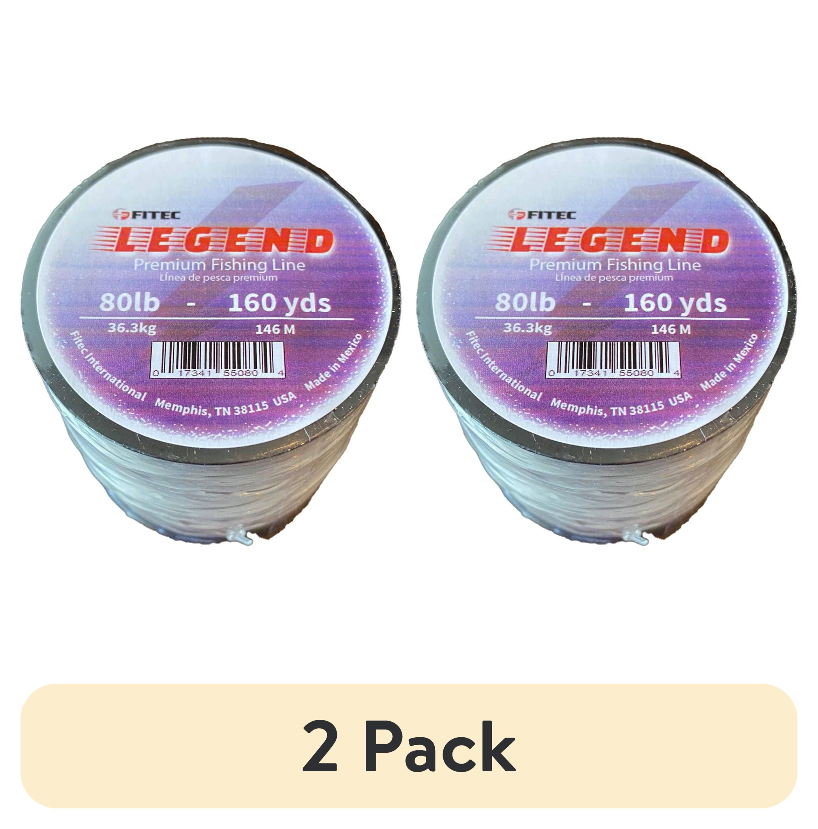 (2 pack) Legend 80 lb. Monofilament Premium Fishing Line, Clear, 160 yd.