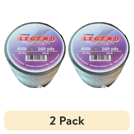 (2 pack) Legend 80 lb. Monofilament Premium Fishing Line, Clear, 160 yd.
