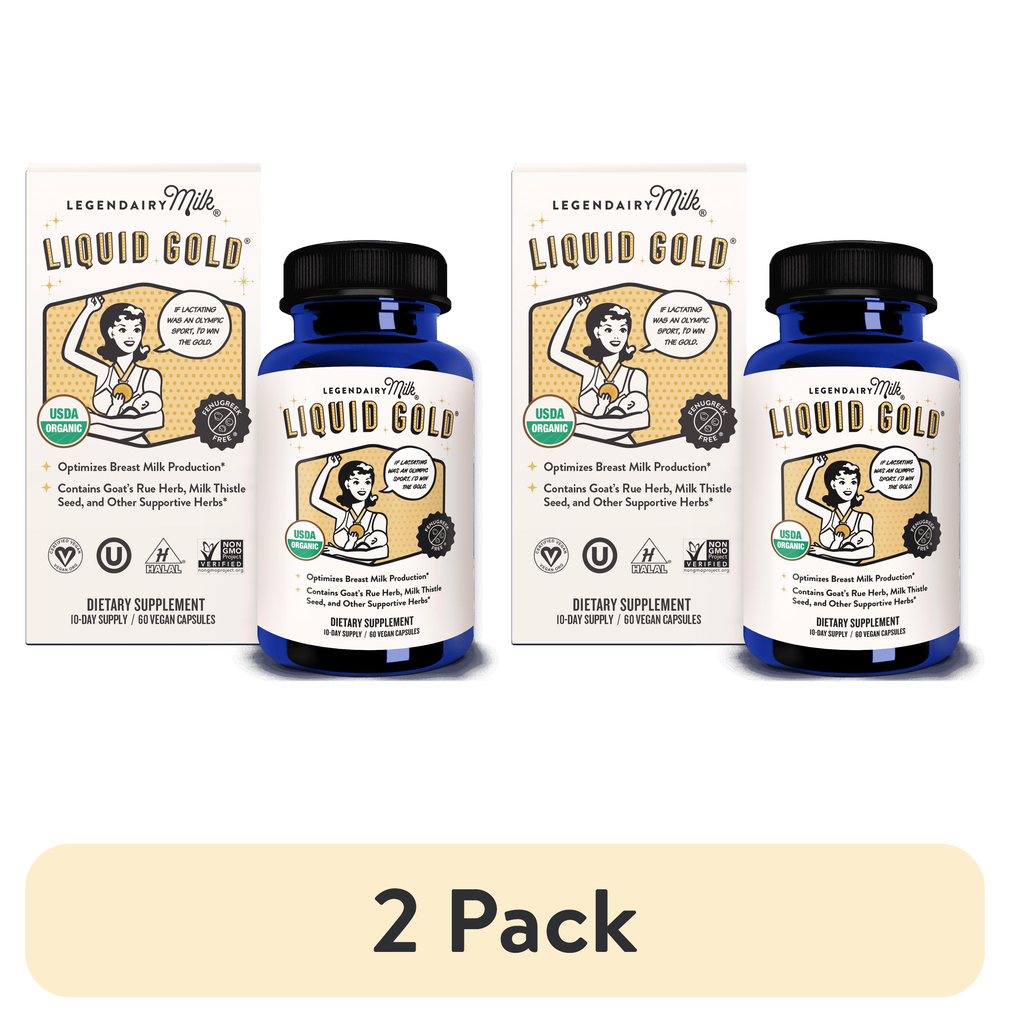 (2 pack) Legendairy Milk Liquid Gold, Lactation Supplement for Increased Milk Production, 60 Count