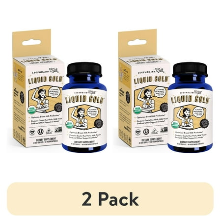 (2 pack) Legendairy Milk Liquid Gold, Lactation Supplement for Increased Milk Production, 60 Count