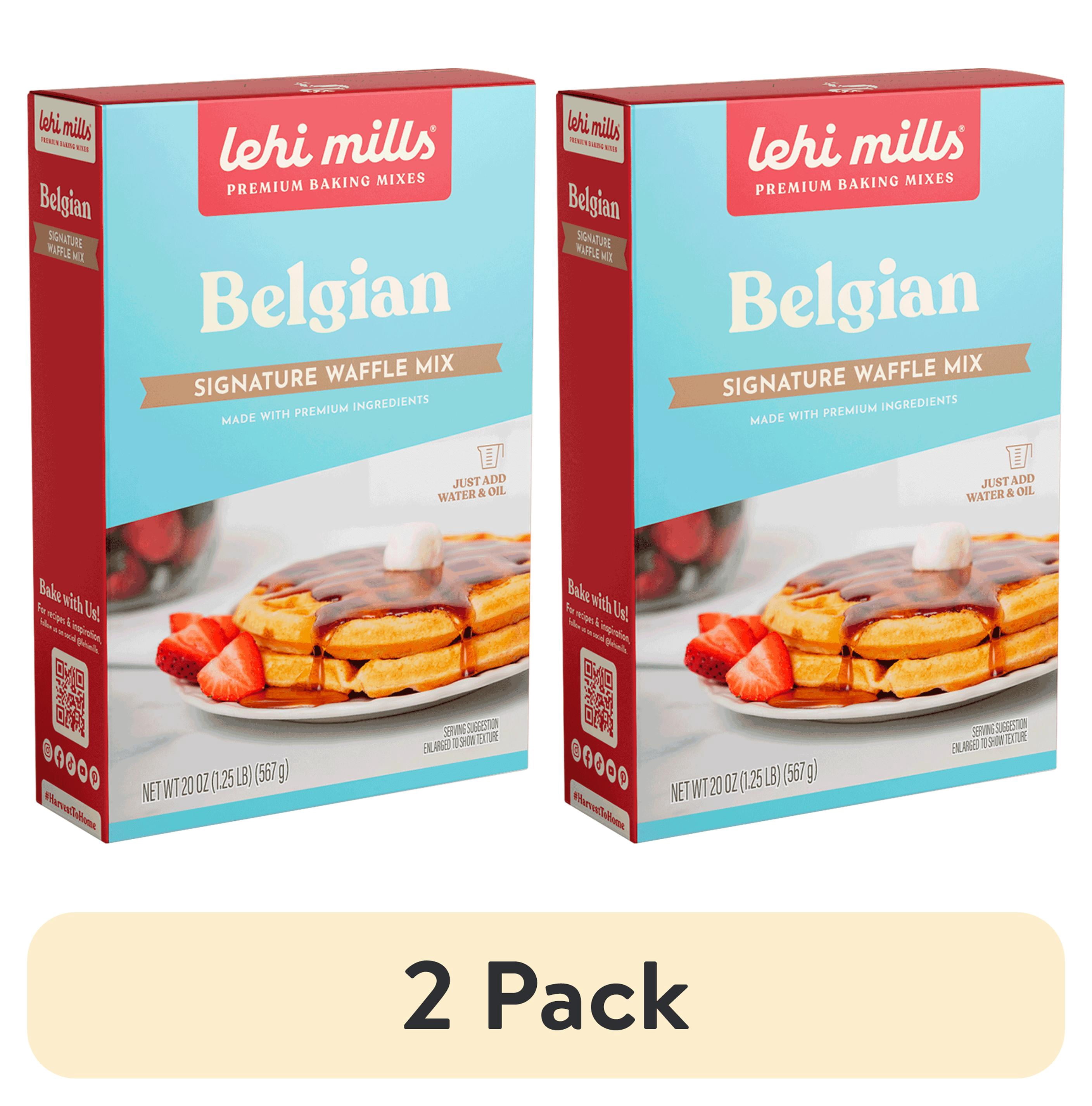 (2 pack) Lehi Mills Belgian Waffle Mix 20 oz Box