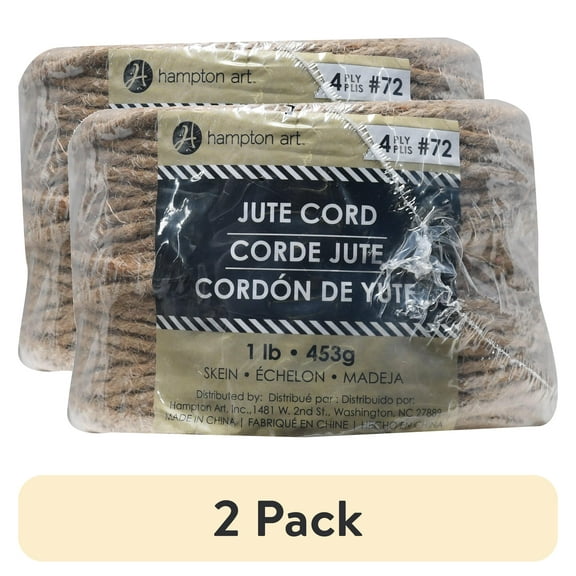 (2 pack) Leisure Arts 4-Ply Natural Floral Jute Rope Cord in Roll - 1LB Reusable