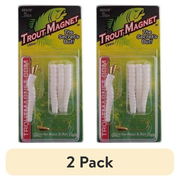 (2 pack) Leland Lures Trout Magnet 1/64 oz Softbait 9 Count White
