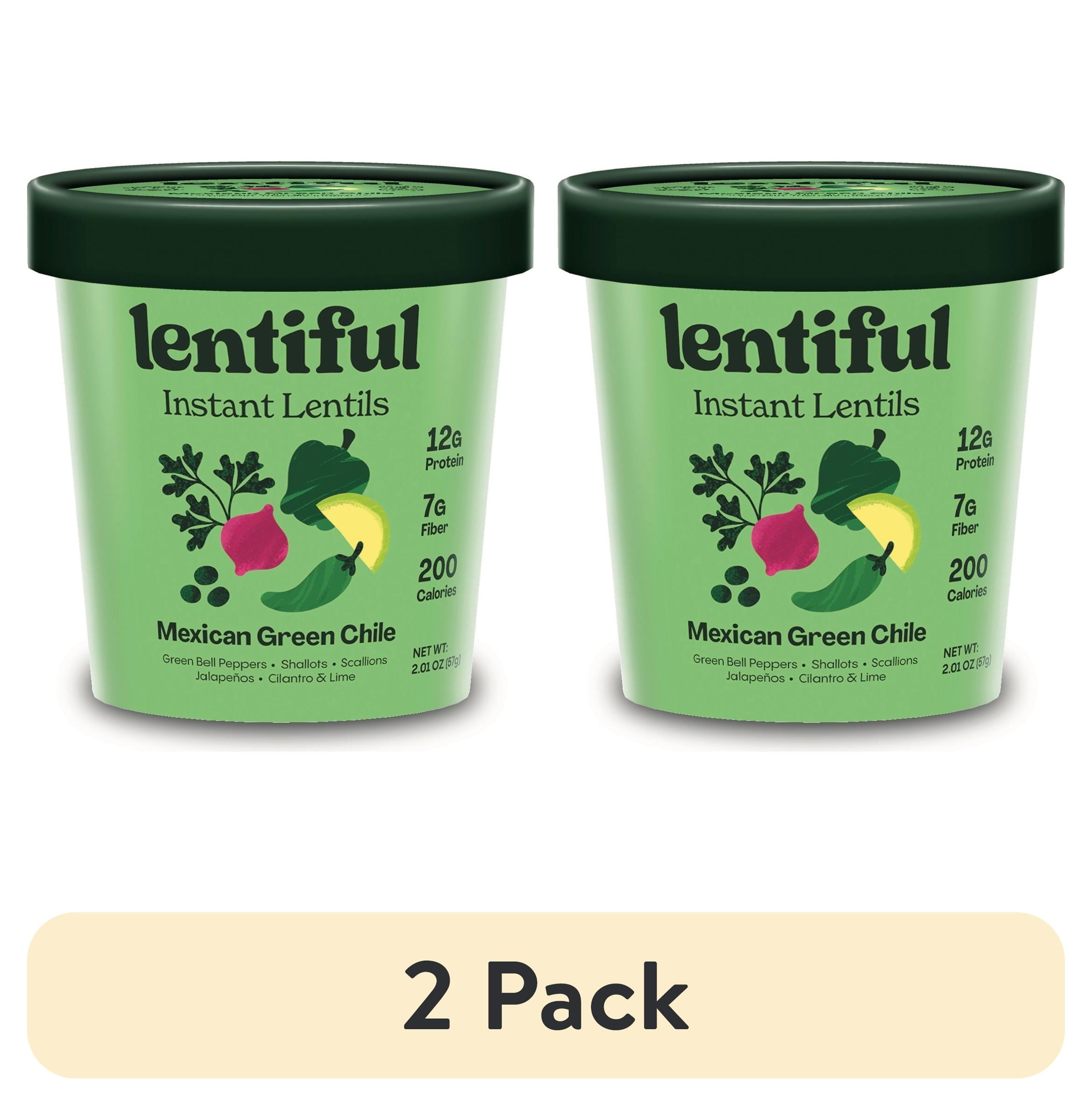 2 pack) Lentiful Mexican Green Chile Instant Lentils - Vegan