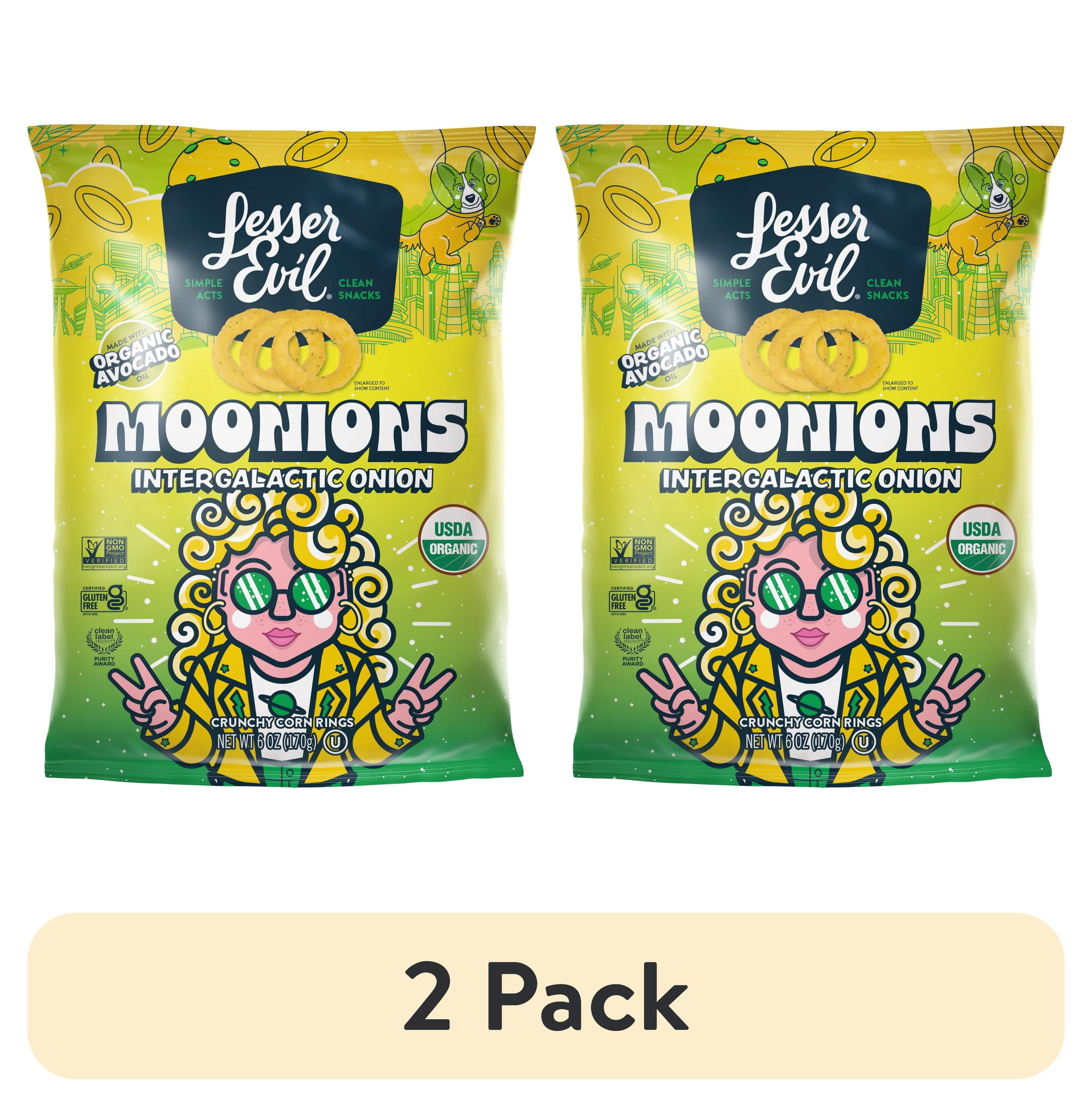 (2 pack) LesserEvil Moonions, Intergalactic Onion, 6oz