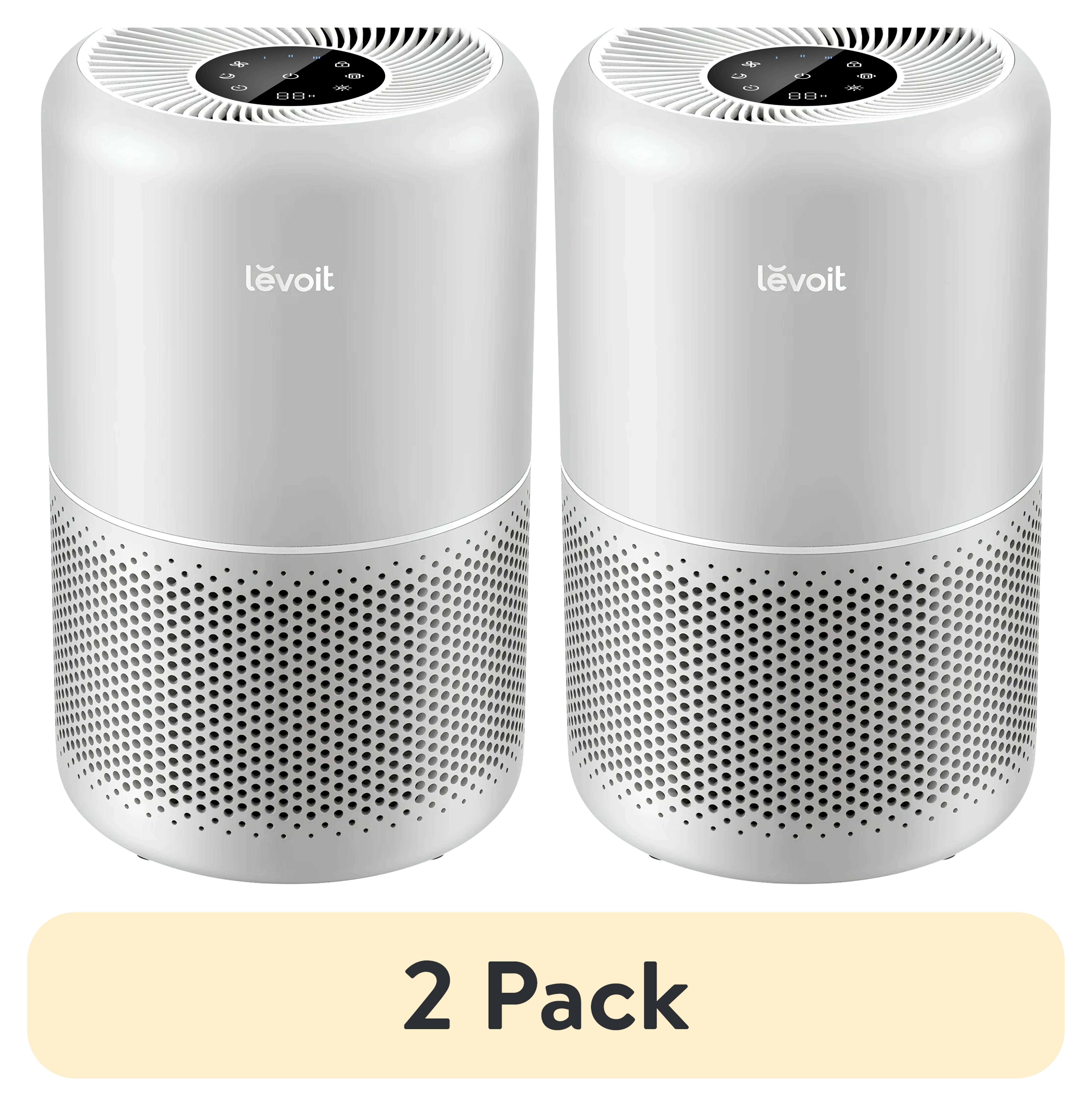 2 pack) Levoit Core 300-RAC-P 1073 Sq Ft 3-Stage Filtration Living