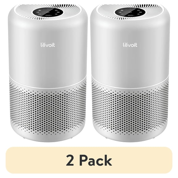 (2 pack) Levoit Core 300-RAC-P 1073 Sq Ft 3-Stage Filtration Living Room and Bedroom Air Purifier, Gray