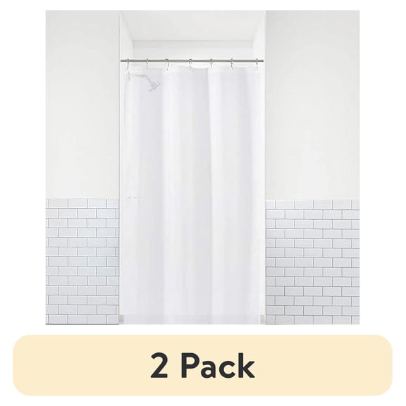 (2 pack) LiBa PEVA 8G Bathroom Small Shower Stall Curtain Liner, 36" W x 72" H Narrow Size, White, 8G Heavy Duty Waterproof Shower Stall Curtain Liner