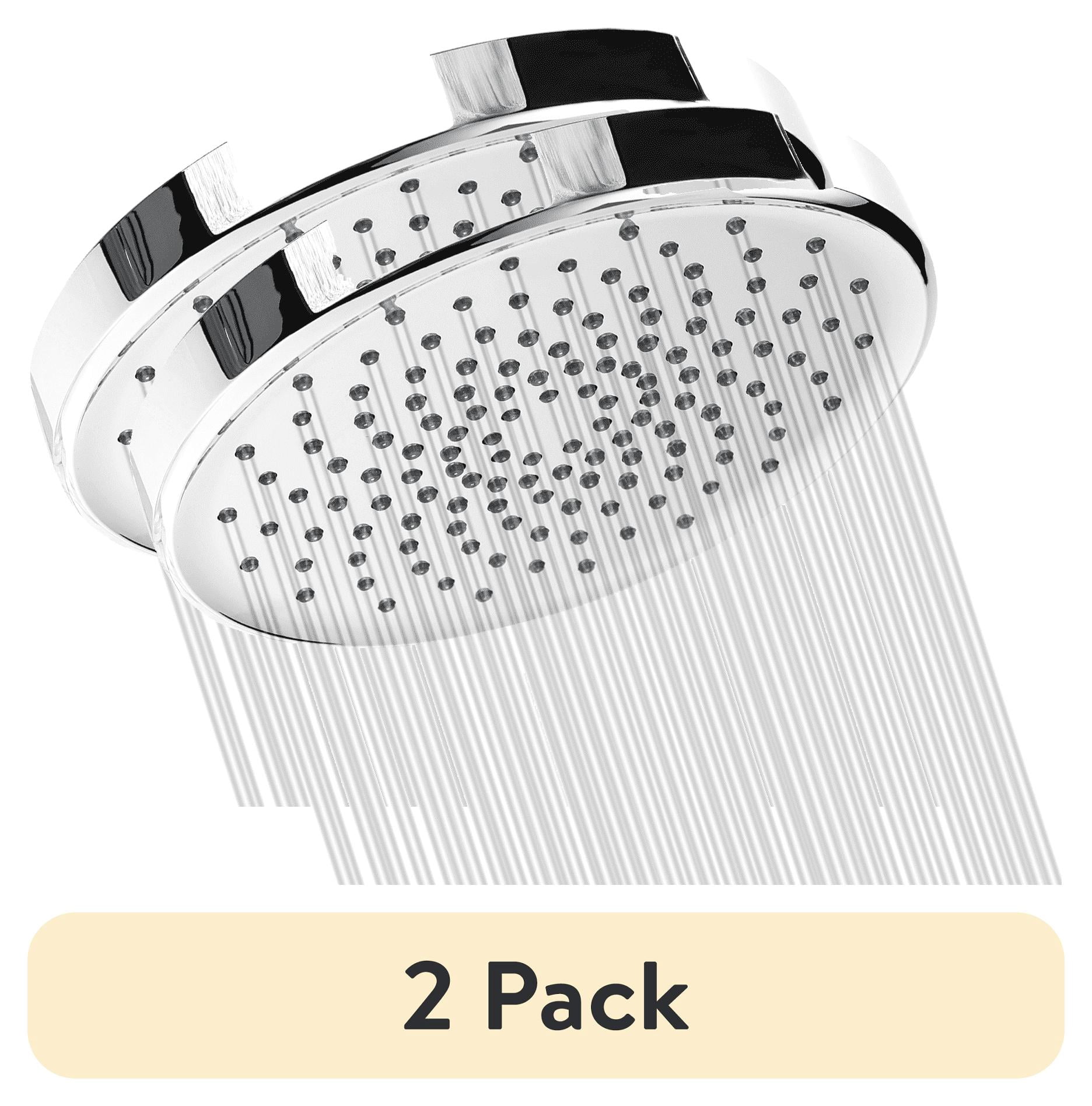(2 pack) Liba 6-inch High Pressure Shower Head, Chrome Plated Brass, Silicone Nozzles Spray