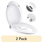 (2 pack) (2 pack) Liba Dual Nozzle Non-Electric Bidet Toilet Seat, Bidet Attachment for Elongated Toilet, Self-Cleaning, Feminine & Posterior