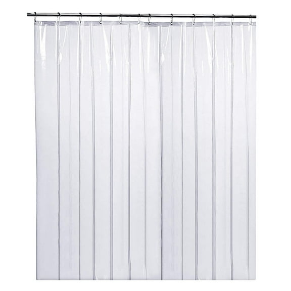 (2 pack) Liba PEVA Heavy Weight Bathroom Curtain Shower Liners, Heavyweight Non-Toxic Fabric, Heavy-Duty Thickness, Waterproof, Clear, 72" W x 72" H