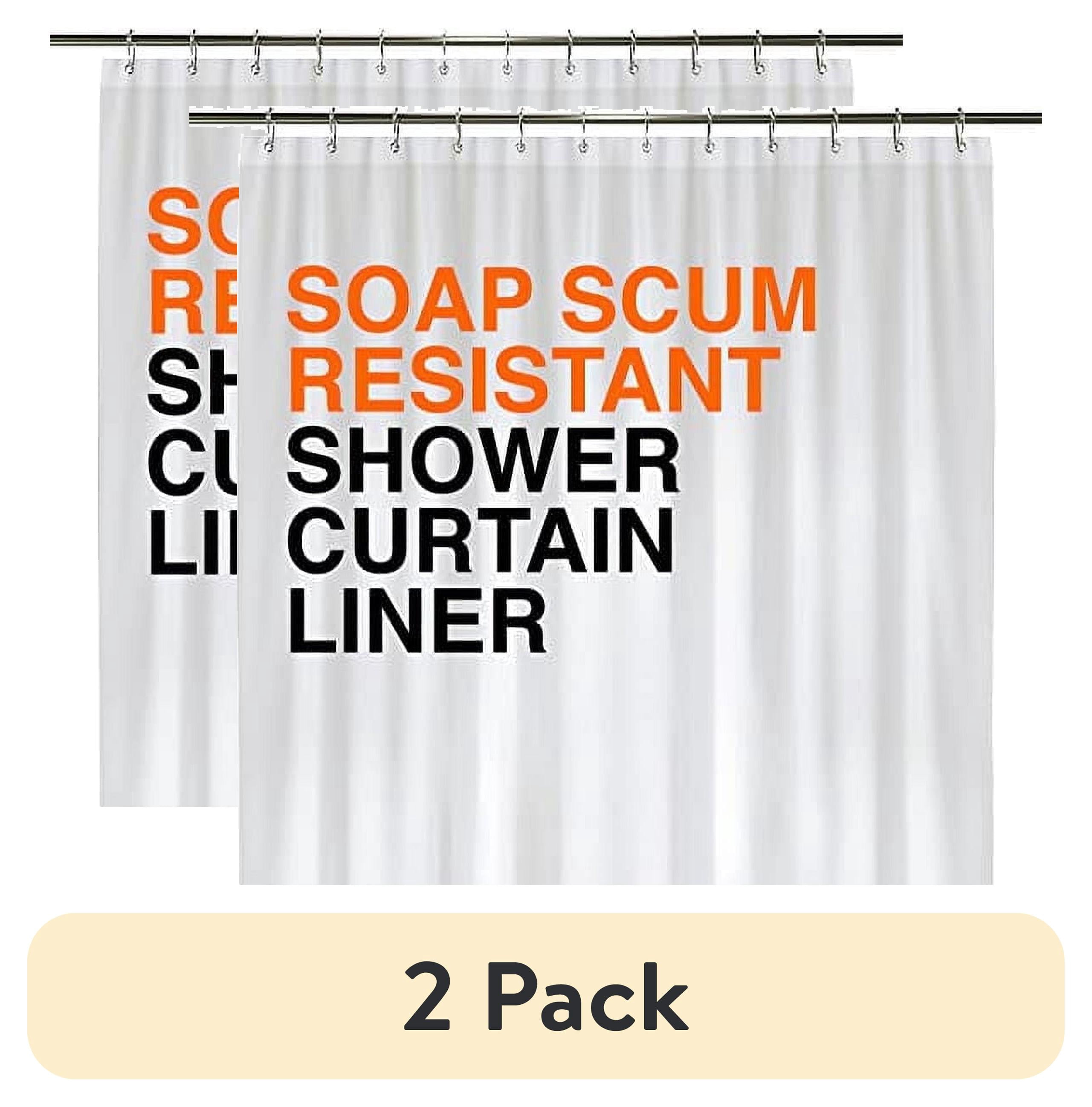 (2 pack) Liba PEVA Super Heavy Weight Bathroom Shower Curtain Liner ...