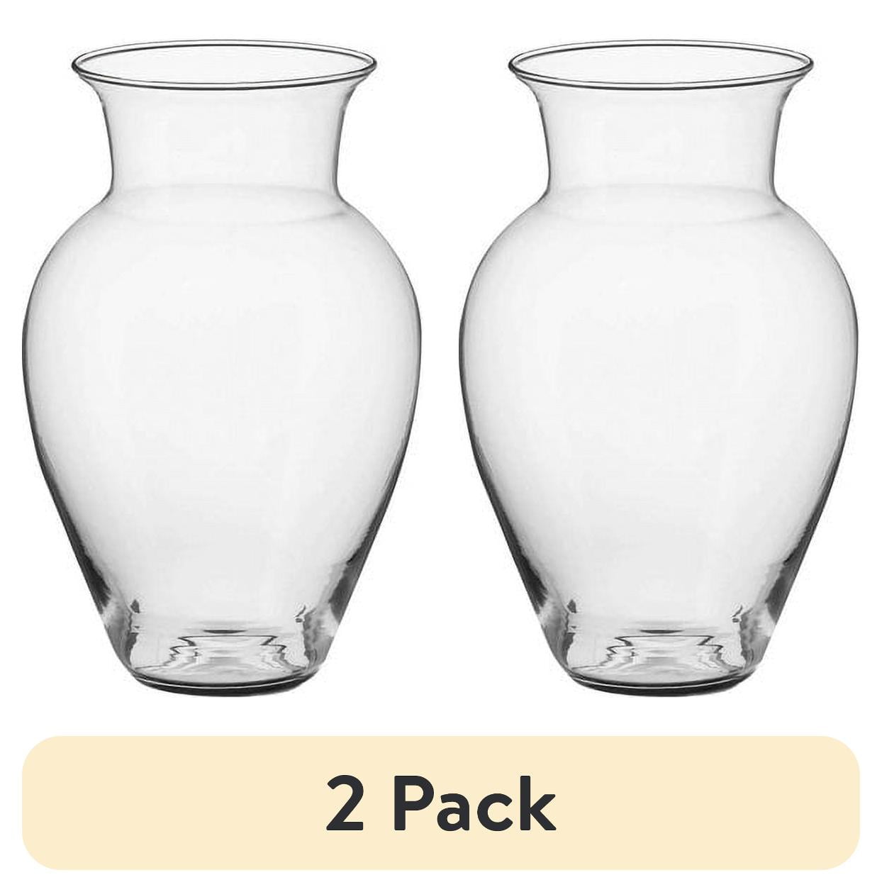 (2 pack) Libbey Clear Glass 10.5" Spring Valley Floral Vase