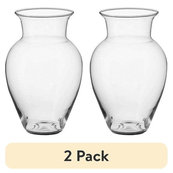 (2 pack) (2 pack) Libbey Clear Glass 10.5" Spring Valley Floral Vase