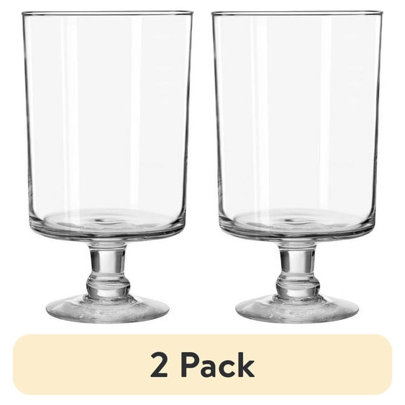 (2 pack) Libbey Classic Harbor Clear Glass Pillar Candle Holder, 11 in.