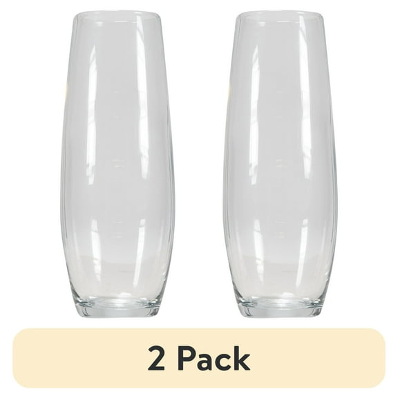(2 pack) Libbey Clear Glass Bud Floral Vase, 6"