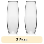 (2 pack) Libbey Clear Glass Bud Floral Vase, 6"