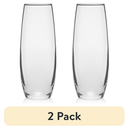 (2 pack) Libbey Clear Glass Bud Floral Vase, 6"