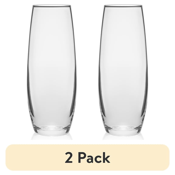 (2 pack) Libbey Clear Glass Bud Floral Vase, 6"