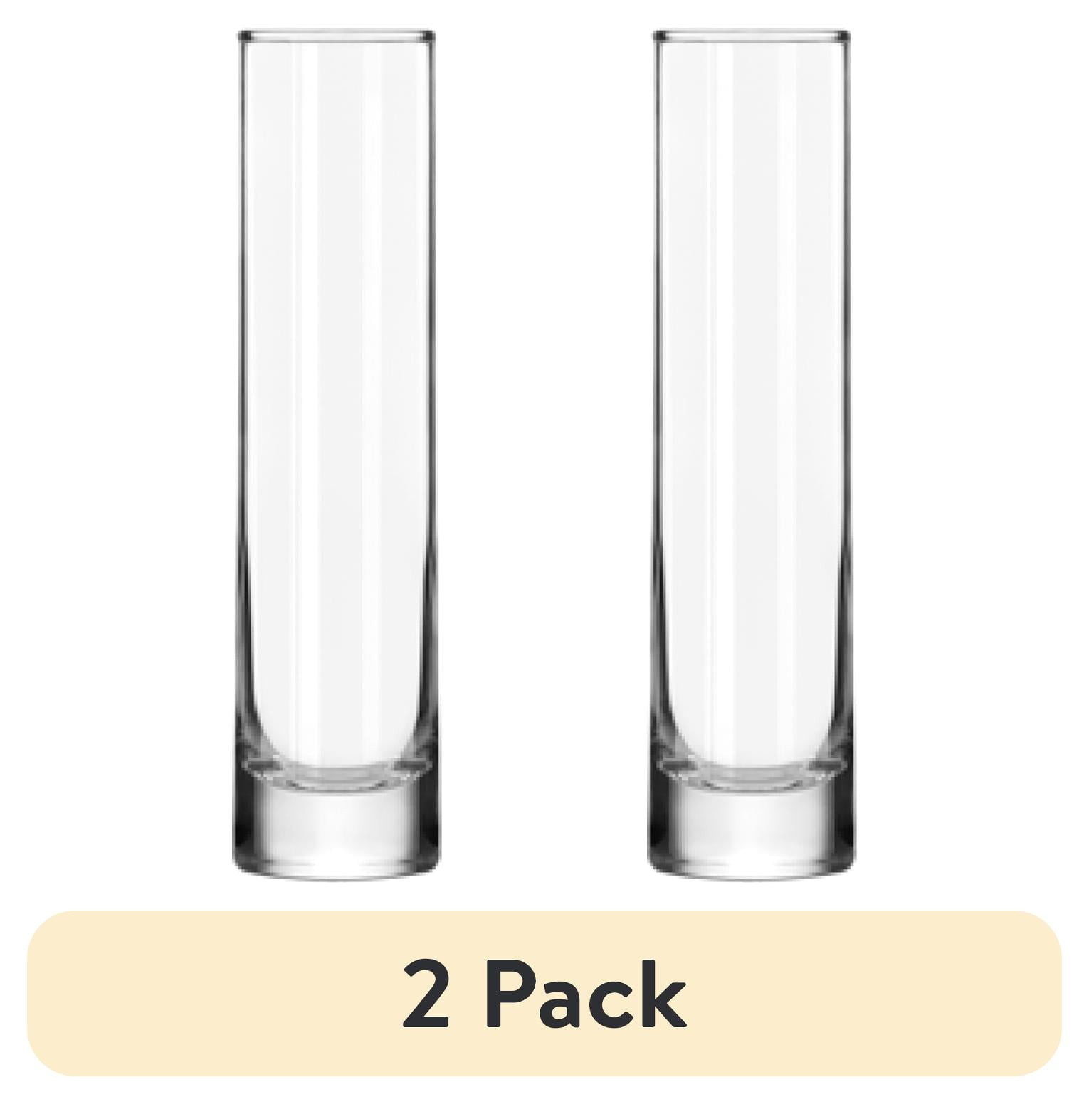 (2 pack) Libbey Clear Glass Cylinder Floral Bud Vase, 7.5 in.