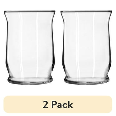 (2 pack) Libbey Clear Glass 8" Hurricane Floral Vase
