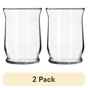 (2 pack) Libbey Clear Glass 8" Hurricane Floral Vase