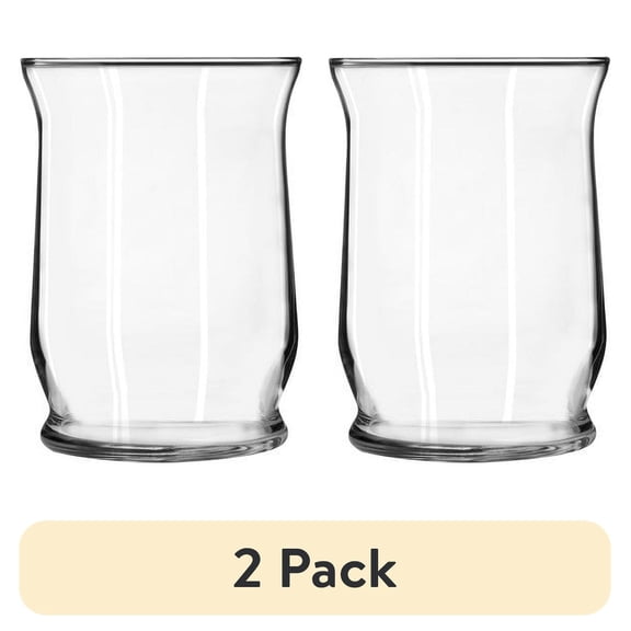 (2 pack) Libbey Clear Glass 8" Hurricane Floral Vase