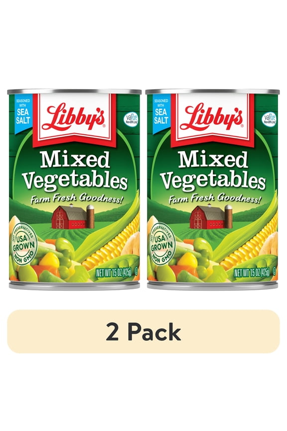 (2 pack) Libby's Canned Mixed Vegetables, 15 oz