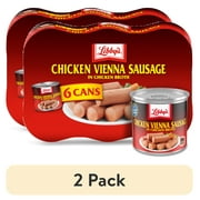 (2 pack) Libby's Chicken Vienna Sausage in Chicken Broth, Canned Sausage, 4.6 oz 6 Count