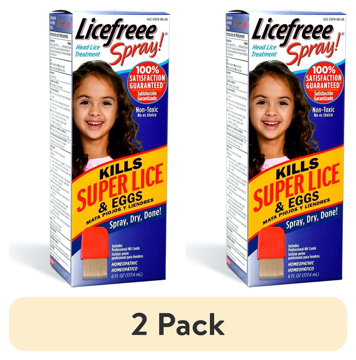 (2 pack) Licefreee Spray! Instant Head Lice Treatment, 6.0 fl oz