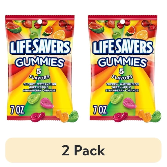 (2 pack) Life Savers 5 Flavors Gummy Candy - 7 oz, 49 Ct Bag