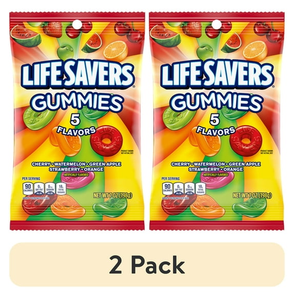 (2 pack) Life Savers 5 Flavors Gummy Candy - 7 oz, 49 Ct Bag