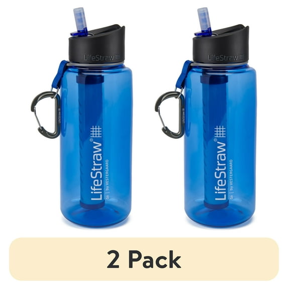 (2 pack) LifeStraw Go 1L Water Filter Bottle