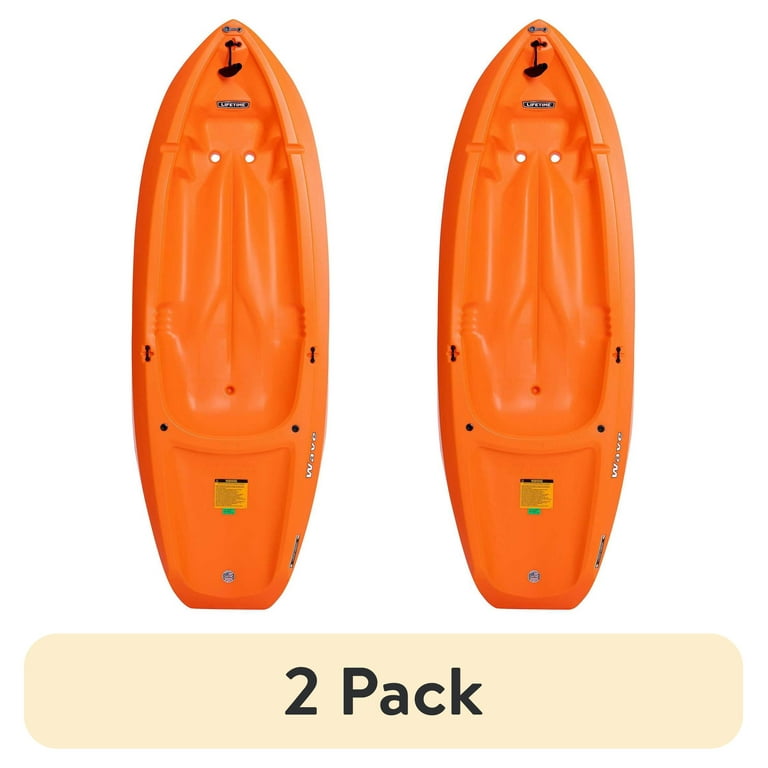 2 pack) Lifetime Wave Youth 6 ft Sit-On-Top Kayak with Paddle