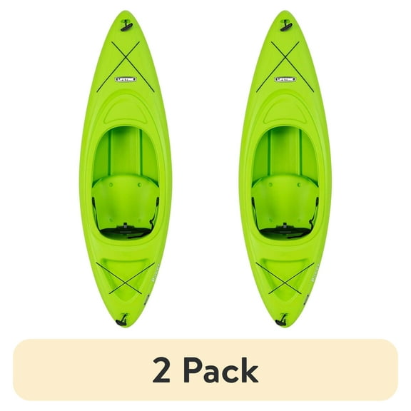 (2 pack) Lifetime Pacer 8 ft. Sit-Inside Kayak, Green (91032)