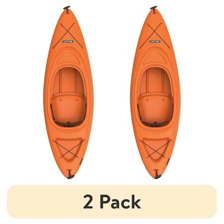 (2 pack) Lifetime Pacer 8 ft Sit-Inside Kayak with Paddle, Orange (91164)