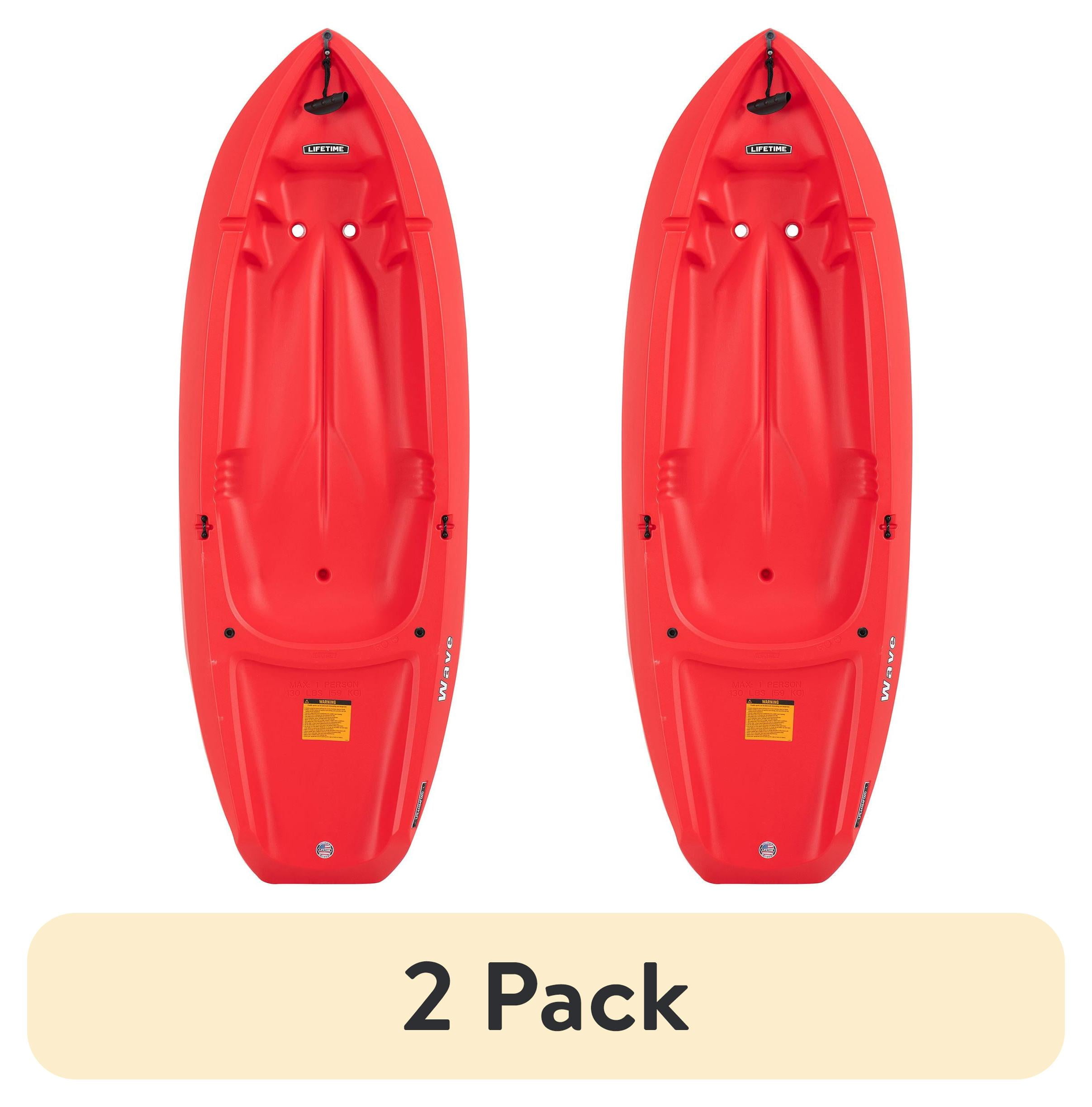2 pack) Lifetime Wave 6 ft Youth Sit-On-Top Kayak with Paddle